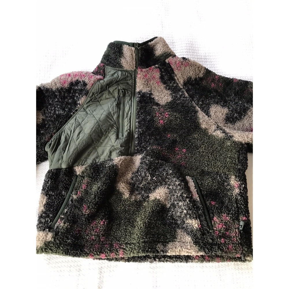 JOY LAB Women's 1/4 Zip Sherpa Pullover Sweatshirt Camo Print  Size M Medium - Picture 2 of 12